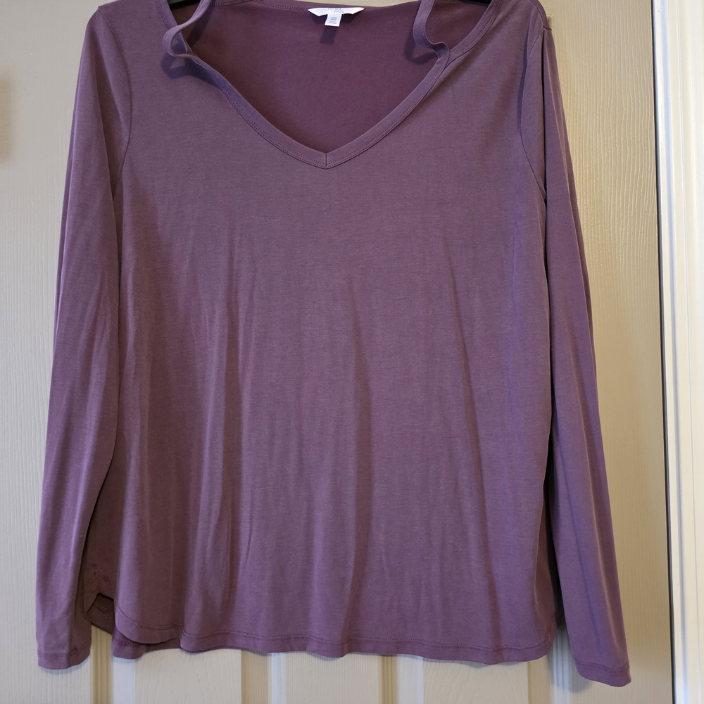 Time and Tru Purple Long Sleeve Blouse